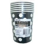 Dots Midnight Black 6 Paper Popcorn Cups - Small 945ml (32oz) - H 140mm x W 115mm - dots midnight black 6 paper popcorn cups   small 945ml 32oz   h 140mm x w 115mm - 1    - Leona Party and Home