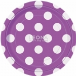 Dots Pretty Purple 8 x 18cm Paper Plates - dots pretty purple 8 x 18cm paper plates - 1    - Leona Party and Home