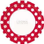 Dots Ruby Red 8 x 23cm Paper Plates - dots ruby red 8 x 23cm paper plates - 1    - Leona Party and Home