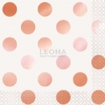 Foil Stamped Dots Rose Gold 16 Luncheon Napkins 2ply 33cm x 33cm - foil stamped dots rose gold 16 luncheon napkins 2ply 33cm x 33cm - 1    - Leona Party and Home